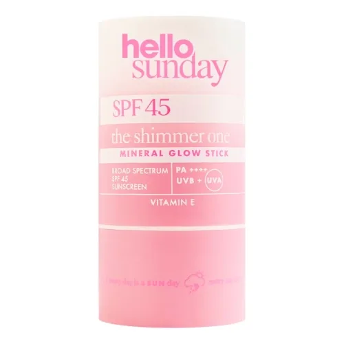 Мінеральний сонцезахисний стік з ефектом сяйва SPF 45 HELLO SUNDAY The Shimmer One SPF 45 Mineral Glow Stick with Hyaluronic Acid — вага 20 г