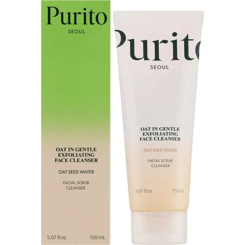 Пінка для вмивання відлущуюча з насінням вівса 150 мл PURITO oat in gentle exfoliating face cleanser