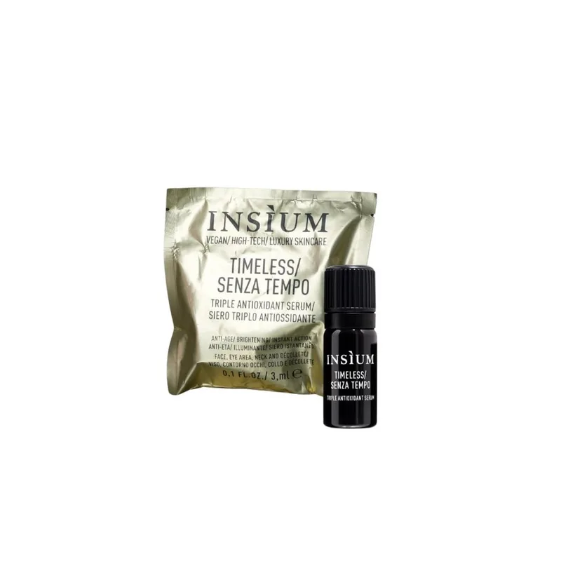 Insium Timeless triple antioxidant booster Мініатюра антиоксидантна, антивікова, освітлююча сироватка-бустер з вітаміном с, феруловою та лактобіоновою кислотами 3 мл