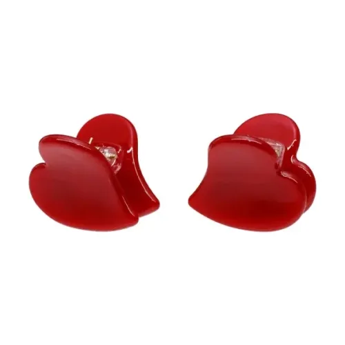 Набір міні заколок-крабів EMI JAY Baby Heart Clip Set in Cherry Kiss