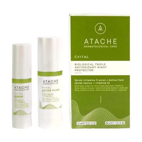 Нічний антиоксидантний протектор ATACHE C Vital Serum Active Fluid PH