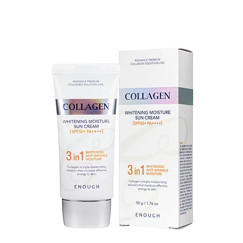 Сонцезахисний крем для обличчя SPF 50+ Enough Collagen 3in1 50 мл