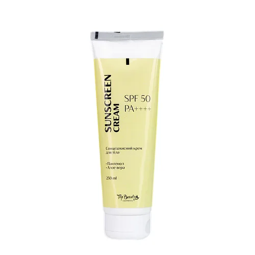 Сонцезахисний крем для тіла Top Beauty SPF50 PA++++ з алое вера, 250 мл