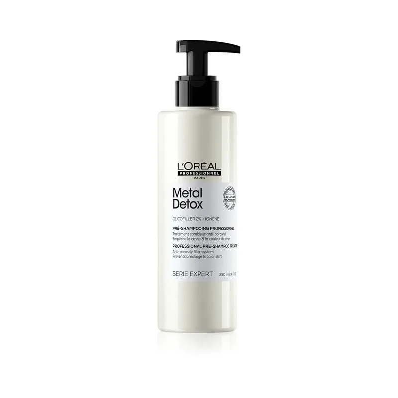 L'Oreal Professionnel Serie Expert Metal Detox Професійний пре-шампунь-догляд для зменшення пористості всіх типів волосся, запобігання ламкості та небажаної зміни кольору 250 мл