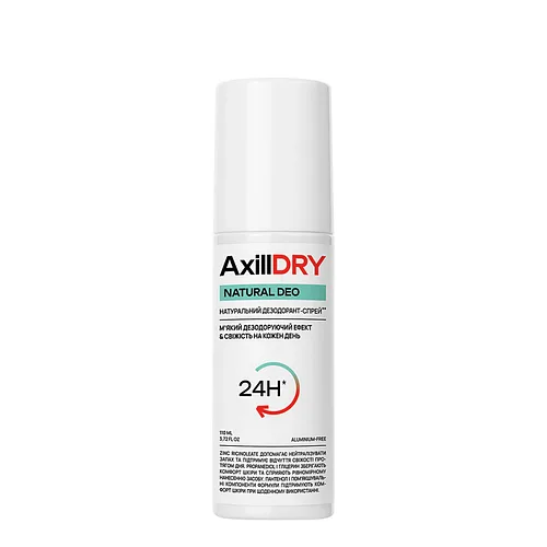 Натуральний дезодорант-спрей AxillDRY Natural Deo 24 години, 110 мл