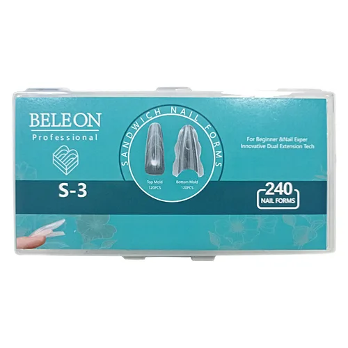 Тіпси сендвіч гелеві для нарощування нігтів Beleon Professional форма Almond 240 шт.