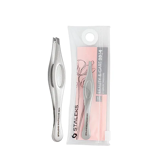 Пінцет для брів Staleks Beauty & Care скошений TBC-20/4