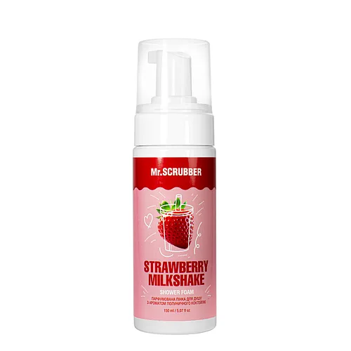 Пінка для душу Mr.Scrubber Strawberry Milkshake парфумована з ароматом полуничного коктейлю 150 мл