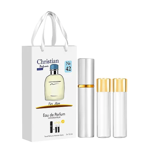 Парфуми чоловічі Christian «Light Blue Homme» № 42 подарункові з атомайзером 3 шт по 12 мл