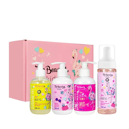 Подарунковий набір косметики для дітей Top Beauty "Фламінго", 4 продукти