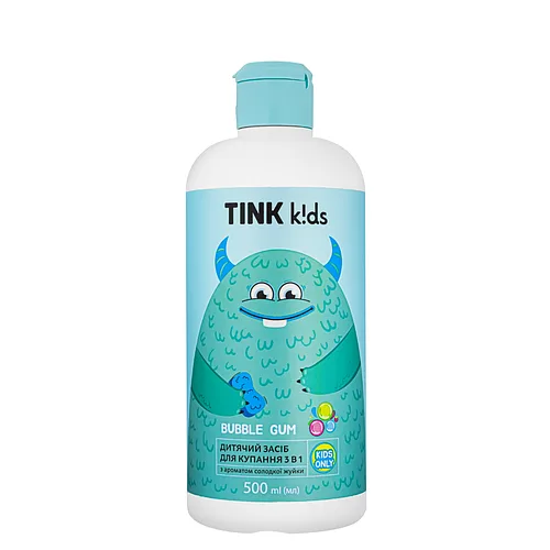 Дитячий засіб для купання від 3 років Tink kids Bubble Gum 3 в 1 без сліз 500 мл