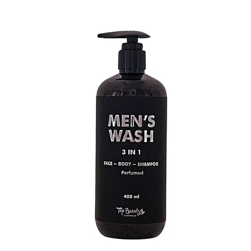 Гель для душу, шампунь і засіб для вмивання для чоловіків Top Beauty Men 3 в 1, 400 мл