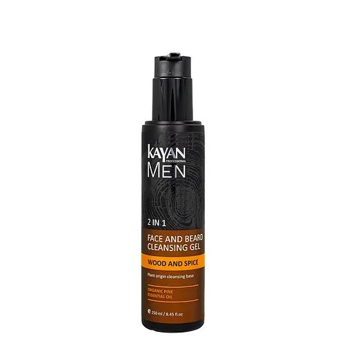 Очищаючий гель для обличчя та бороди Kayan Men Face And Beard Cleancing Gel 2 1 250 мл