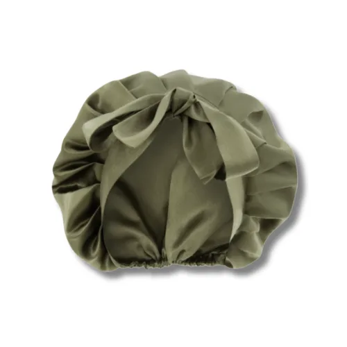 Шовкова шапочка для сну оливкова - MOLODO Silk Night Cap Forest Moss