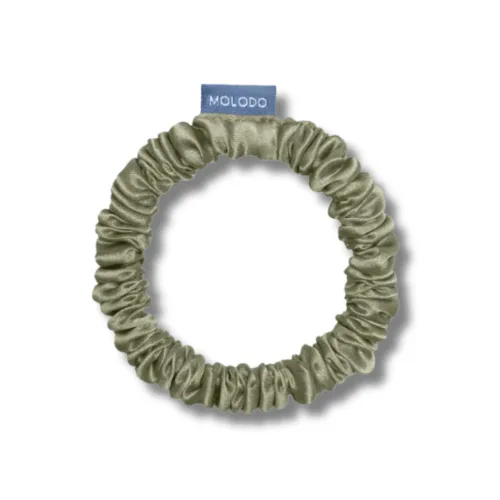 Шовкова резинка для волосся оливкова - MOLODO Silk Scrunchie Small Forest Moss
