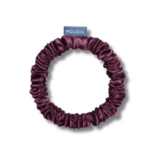 Шовкова резинка для волосся сливова - MOLODO Silk Scrunchie Small Plum