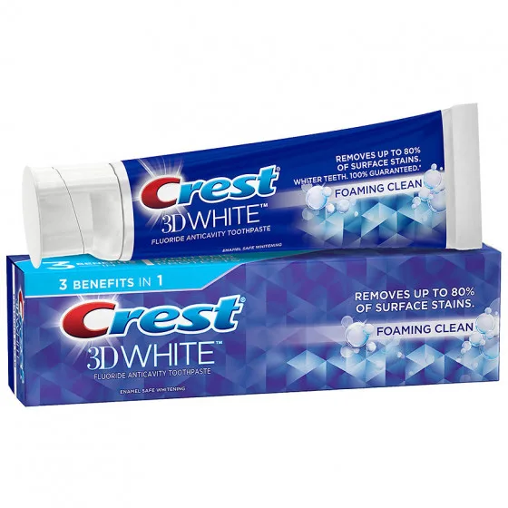 Crest 3D White Foaming Clean Whitening Toothpaste - Відбілююча зубна паста