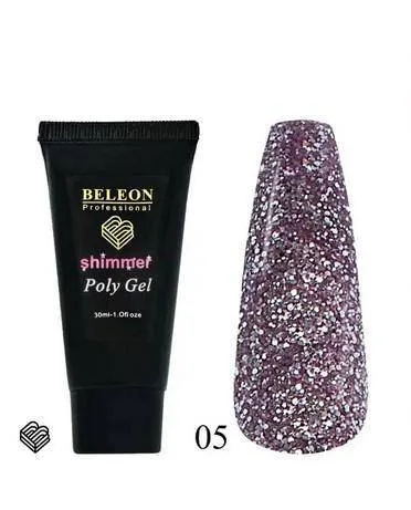 Полігель для нарощування нігтів BELEON Shimmer Poly Gel № 05