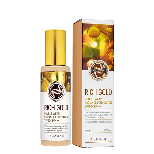 Тональний крем Enough Rich Gold Double Wear Radiance 100 мл, № 21 Бежевий