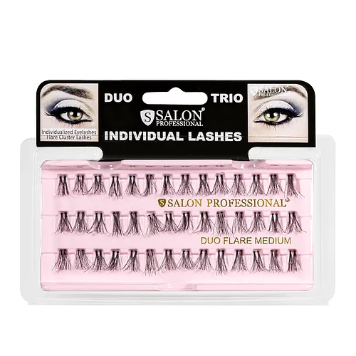 Пучкові вії для нарощування подвійні Salon Duo Flare Individual Lashes MEDIUM