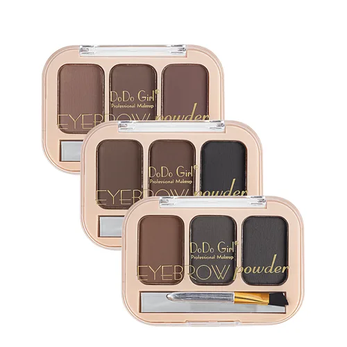 Тіні для брів 3 кольори DoDo Girl Eyebrow Powder ВР003, (набір 3 шт в асортименті)