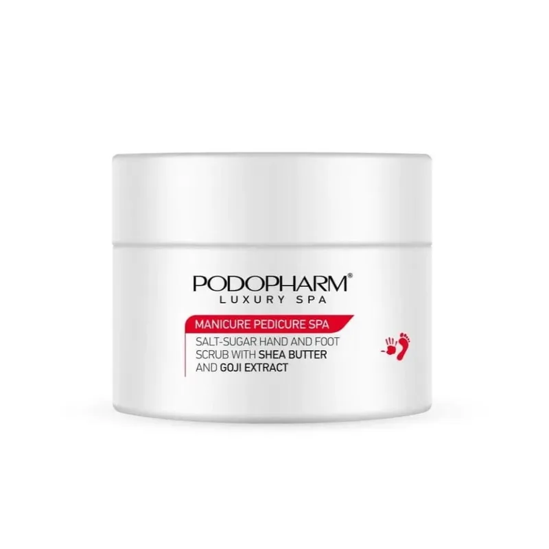 Podopharm Professional Salt And Sugar Scrub Цукрово-сольовий пілінг для долонь і стоп з ягодами годжі і маслом ши 300 г.