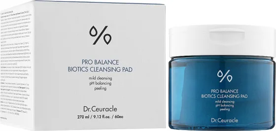Dr.Ceuracle Pro Balance Biotics Cleansing Pad - Очищуючі пади з пробіотиками, PHA і LHA кислотами