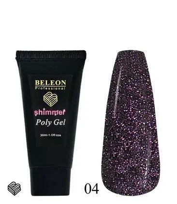 Полігель для нарощування нігтів BELEON Shimmer Poly Gel № 04