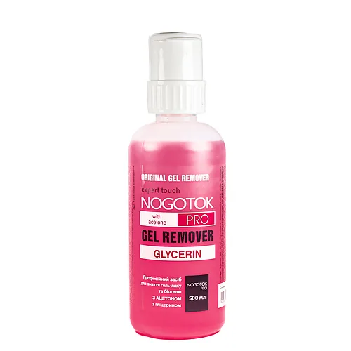Рідина для зняття гель-лаку з помпою Nogotok Pro Gel Remover з гліцерином 500 мл 1032 H