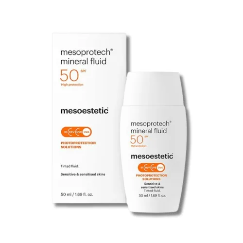 Тонувальний сонцезахисний флюїд - Mesoestetic Mesoprotech Mineral Fluid SPF 50+ 10ml