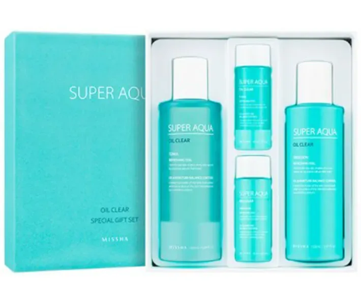 Набір подарунковий для обличчя Missha Super Aqua Oil Clear Special Gift Set, 390 мл