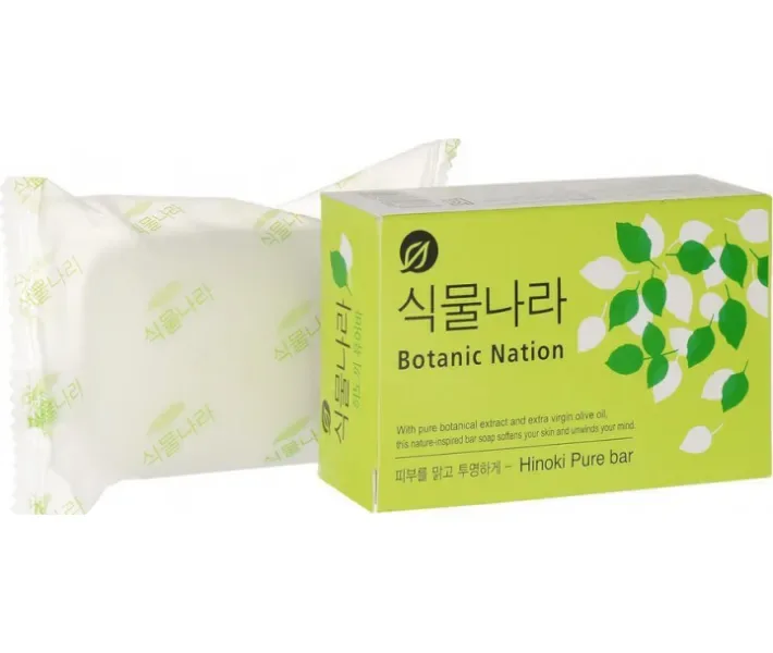 Мило для рук та тіла з екстрактом кипариса Lion Shingmulnara Botanic Nation Hinoki Pure Bar Soap