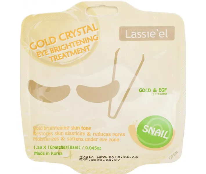 Гелеві патчі для очей з золотом Lassieel gold crystal, 20 г