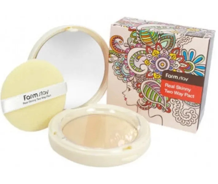 Компактна пудра для обличчя FarmStay Real Skinny Two Way Pact № 23 - Natural Beige, 2x13 г