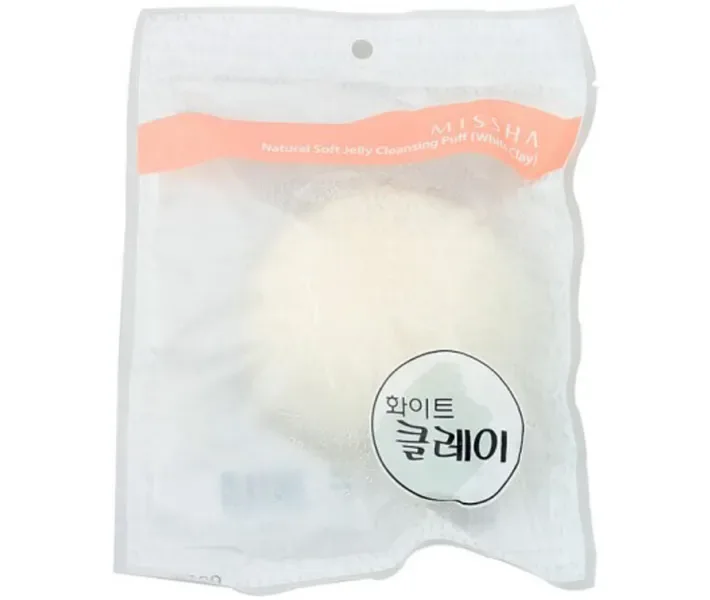 Очищающий спонж для обличчя (Біла глина) Missha Natural Soft Jelly Cleansing Puff White Clay, 1 шт
