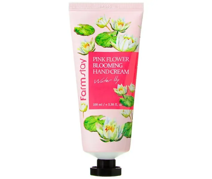 Крем для рук з екстрактом пелюсток лілії FarmStay Pink Flower Blooming Hand Cream Water Lily