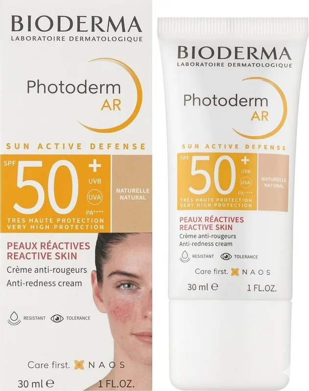 Тональний крем BIODERMA Photoderm AR Spf 50+ Tinted Sun Cream сонцезахисний відтінок Natural 30 мл