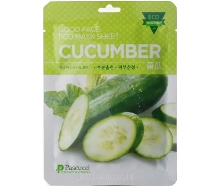 Маска для обличчя з екстрактом огірка Amicell Pascucci Good Face Eco Mask Sheet Cucumber, 23 мл