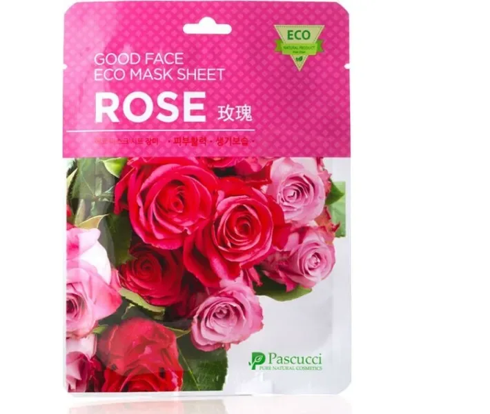 Маска для обличчя тканинна c екстрактом пелюсток Pascucci Good Face Eco Mask Sheet Rose, 23 мл