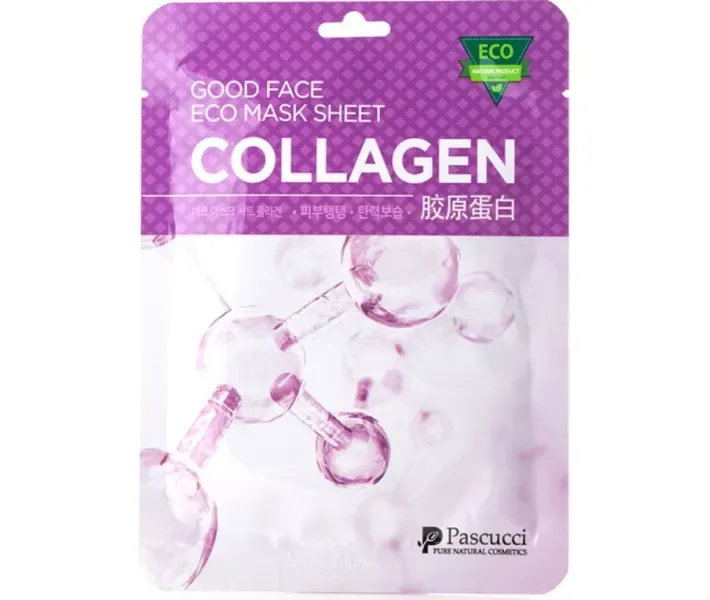 Маска для обличчя тканинна c колагеном Pascucci Good Face Eco Mask Sheet Collagen, 23 мл
