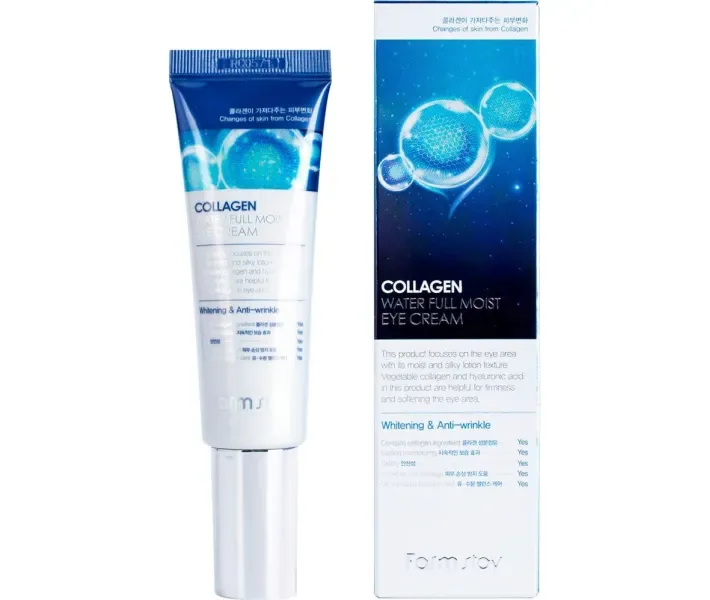 Крем навколо очей FarmStay Collagen Water Full Moist Eye, що зволожує, з колагеном, 50 мл