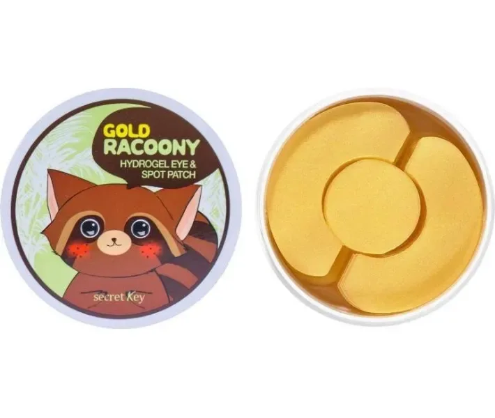 Гідрогелеві патчі з золотом Secret Key Gold Racoony Hydrogel Eye Spot Patch, 90 мл