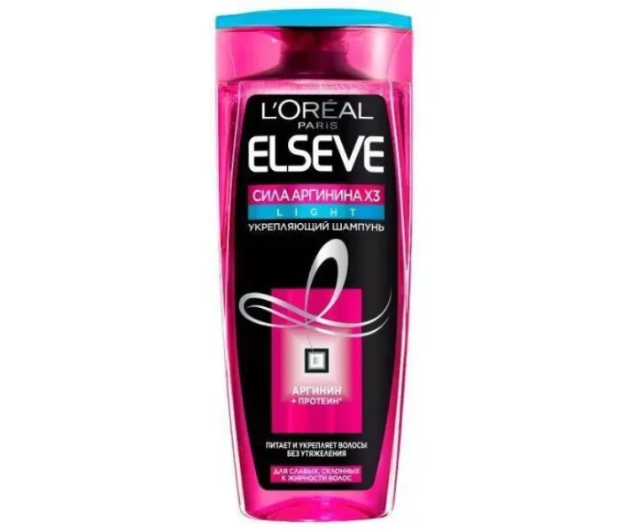 Зміцнюючий шампунь L'oreal Paris Elseve Сила Аргініну Х3 Light для слабкого волосся схильного до жирності, 250 мл