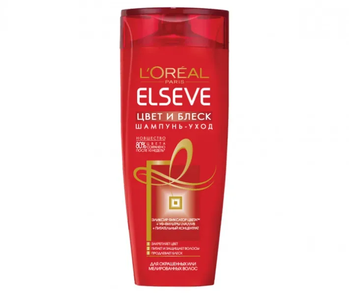 Шампунь L'oreal Paris Elseve Колір і Блиск для забарвлених і мелірованого волосся, 400 мл