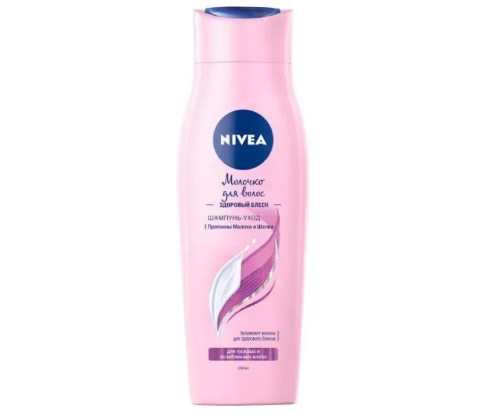 Шампунь-догляд Nivea Молочко для волосся Здоровий Блиск, 250 мл