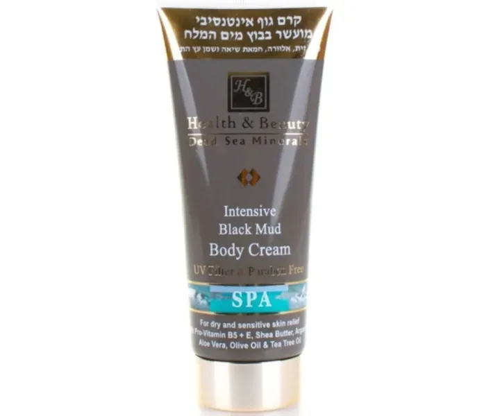 Крем для тіла на основі грязі Мертвого моря HealthBeauty Intensive Black Mud Body Cream, 200 мл