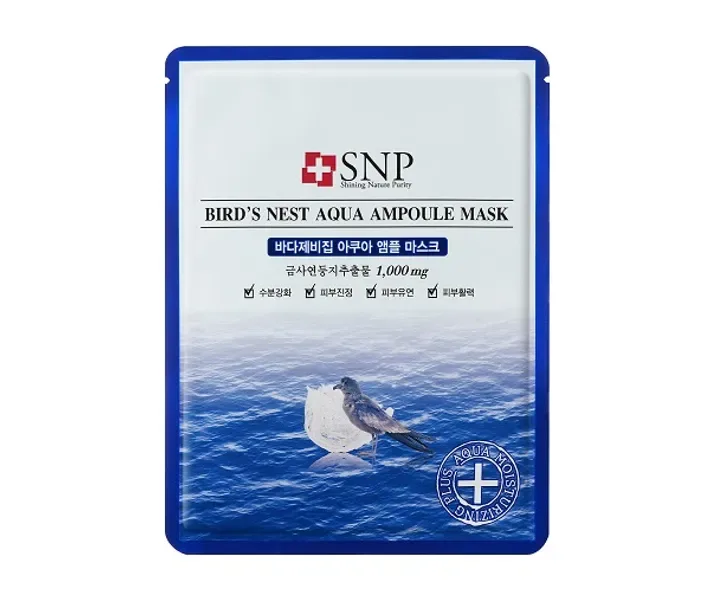 Омолоджуюча маска з екстрактом ласточкиного гнізда SNP Bird's Nest Aqua Ampoule Mask 25 мл (S0101)