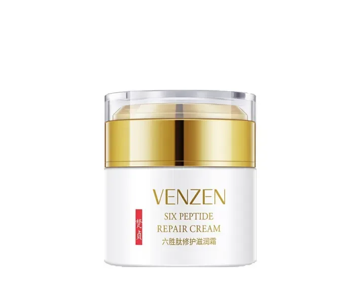 Розгладжує крем для обличчя з шістьма пептидами і вітаміном Е Venzen Facial Six Peptide Repair Cream, 50 мл