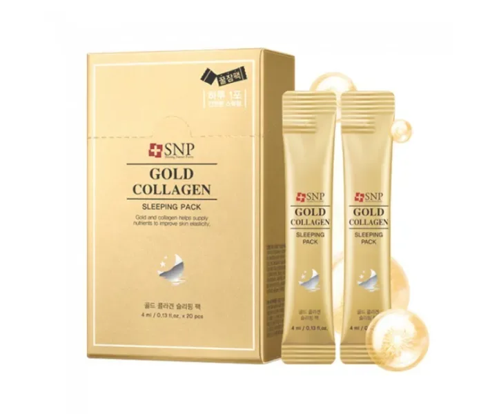 Нічна маска на основі золота і колагену SNP Gold Collagen Sleeping Pack 4мл (S0105)