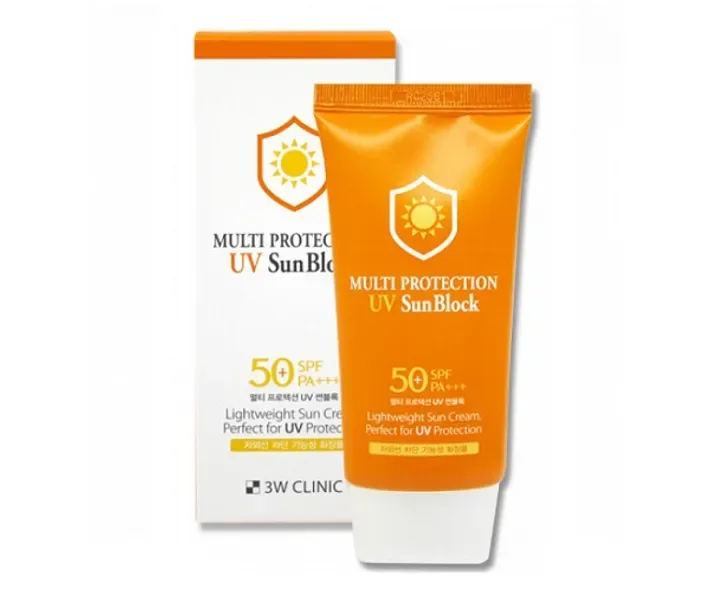 Cолнцезащітний крем 3W Clinic Multi Protection UV Sun Block spf50 pa +++ 70мл (3W0101)
